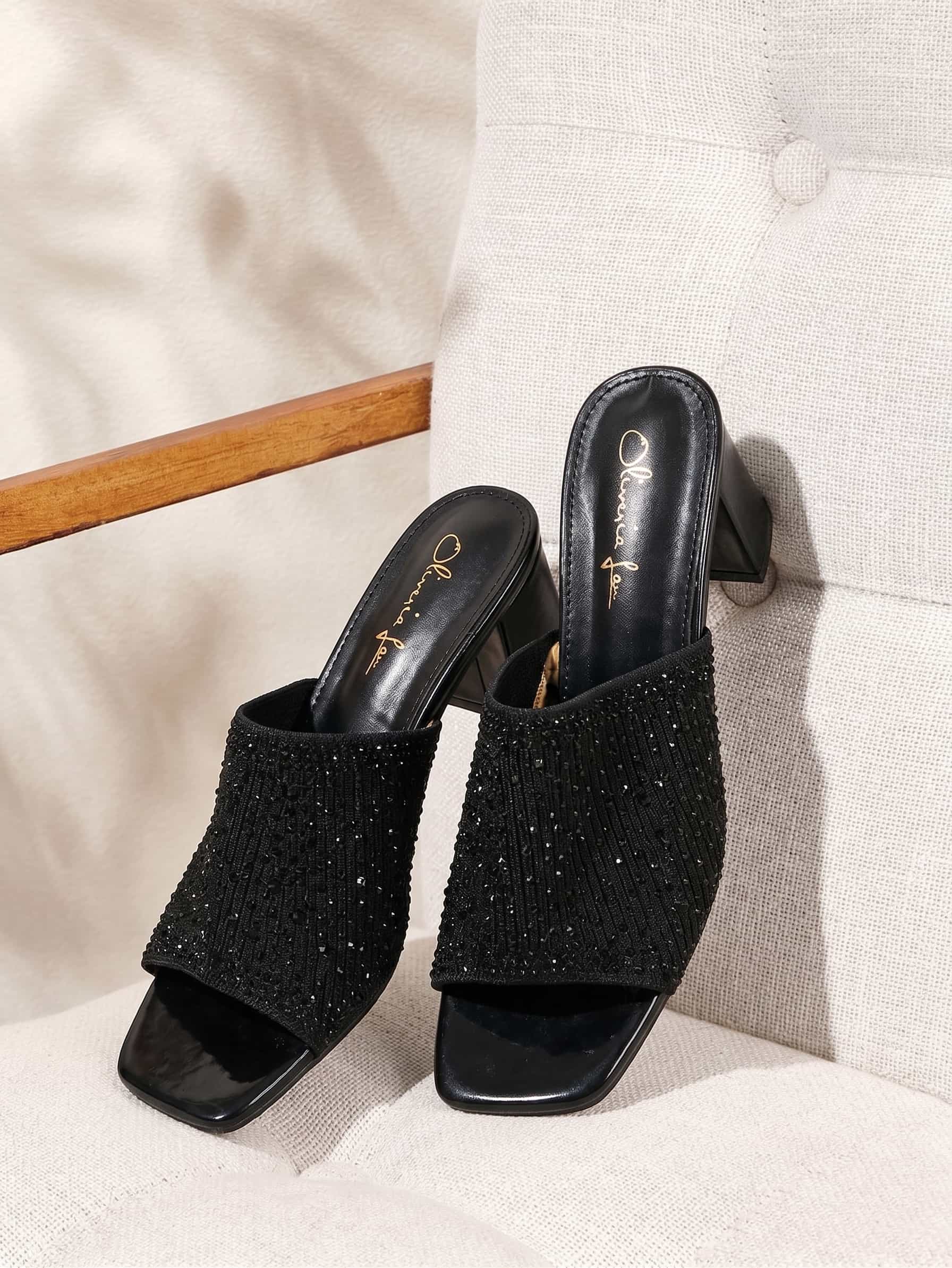 Mules à talon bloc ciel étoilé